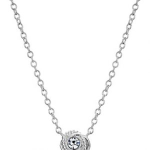 kate spade new york "Infinity and Beyond"" Clear/Silver Knot Mini Pendant Necklace"