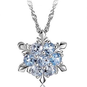 Xeminor Stockton Women Necklace Creative Hexagonal Snowflake Shape Crystal Necklace Pendant Women Clavicle Chain Jewelry Accessories