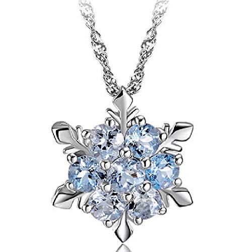 Xeminor Stockton Women Necklace Creative Hexagonal Snowflake Shape Crystal Necklace Pendant Women Clavicle Chain Jewelry Accessories