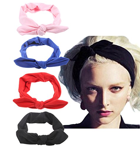 4 Pack Women Fashion Elastic Hair Band Turban Head Band Accessories Set4