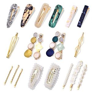 20Pcs Pearl Hair Clips - Cehomi Fashion Korean Style Pearls Hair Barrettes Sweet Artificial Macaron Acrylic Resin Barrettes Hairpins for Women,Ladies and Girls Headwear Styling Tools Hair Accessories